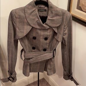 TOPSHOP GLENN PLAID DOUBLE BREASTED JACKET SZ 16